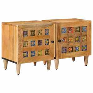 vidaXL Dulap de noapte 2 pcs natural 40 x 33 x 46 cm imagine