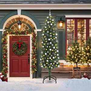 vidaXL Brad de Crăciun artificial Verde 210 cm PVC și oțel și plastic imagine
