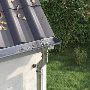 vidaXL Protecție pentru frunze de jgheab 2 pcs Argintiu 50 mm imagine