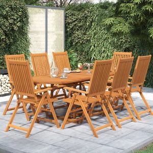 vidaXL Set mobilier de grădină, 9 piese, lemn masiv de acacia, 160-240 cm imagine