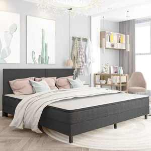 vidaXL Cadru pat continental, gri, 200x200 cm, material textil imagine