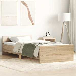 vidaXL Cadru pat fără saltea stejar sonoma, 90x190 cm, lemn prelucrat imagine