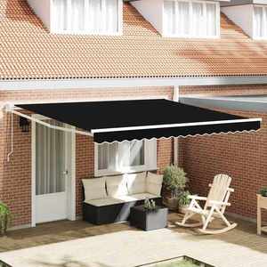 vidaXL Cortina Retractabilă Negru 400 × 300 cm Poliester și Aluminiu imagine