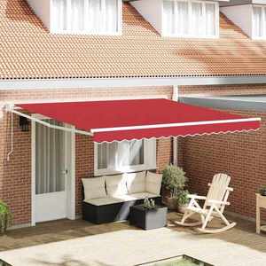 vidaXL Cort electric retractabil Roșu 400 × 300 cm imagine