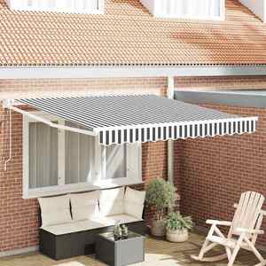 vidaXL Copertină retractabilă antracit/alb, 3x2, 5 m, textil/aluminiu imagine