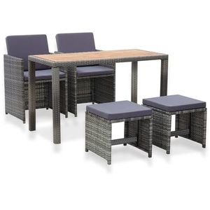vidaXL Set mobilier de exterior 5 piese antracit poliratan și acacia imagine