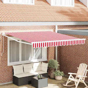 vidaXL Cortina Retractabilă Manual Roșu și Alb 350 x 250 cm imagine