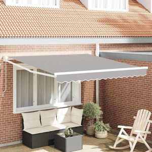 vidaXL Cortina Retractabilă Manual Gri deschis 350 x 250 cm imagine
