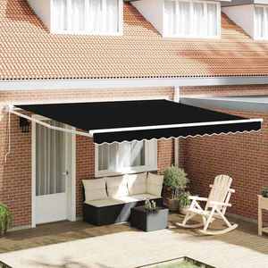vidaXL Copertină retractabilă manuală Negru 400 × 300 cm imagine