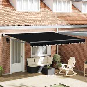 vidaXL Cortina Retractabilă Negru 400 × 300 cm Poliester și Aluminiu imagine