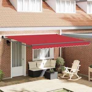 vidaXL Cortina Retractabilă Roșu 400 × 300 cm Poliester și Aluminiu imagine