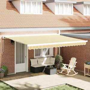 vidaXL Cortina Retractabilă Portocalie și albă 450 × 300 cm imagine