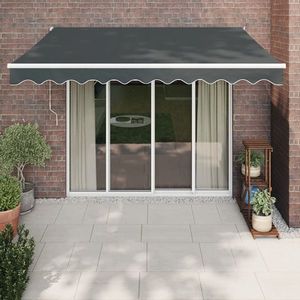 vidaXL Copertină retractabilă, antracit, 3x2, 5 m, textil și aluminiu imagine