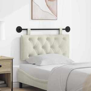 vidaXL Cap de pat suspendat Pe perete Crem 100 x 55 x 7 cm Catifea imagine