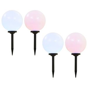 vidaXL Lămpi solare de exterior, 4 buc., 30 cm, RGB, sferic, LED imagine
