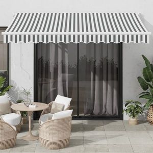 vidaXL Copertină retractabilă antracit/alb, 3, 5x2, 5 m, textil/aluminiu imagine