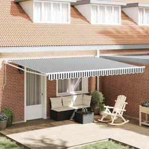 vidaXL Copertină retractabilă antracit/alb, 4, 5x3 m, textil/aluminiu imagine