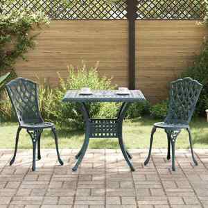 vidaXL Set masă de grădină 3 pcs Verde Aluminiu turnat imagine