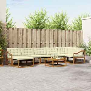 vidaXL Set de canapele de exterior cu pernă 22 pcs Natural și Crem imagine