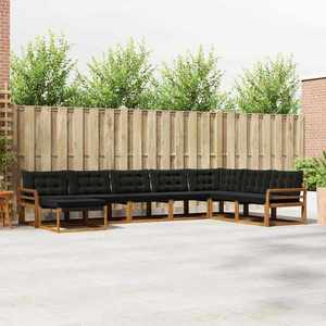 vidaXL Set de canapele de exterior cu pernă 24 pcs Natural și Negru imagine