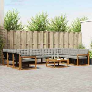 vidaXL Set de canapele de exterior 10 pcs Gri natural și deschis imagine