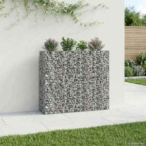 vidaXL Pat ridicat din gabion 2 pcs Argintiu 170 x 50 x 150 cm imagine