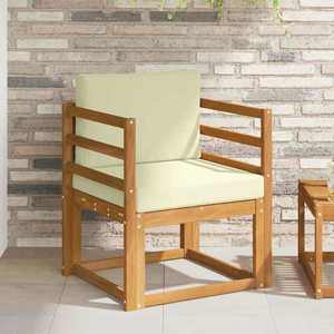 vidaXL Canapea de exterior Lemn de acacia solid și poliester natural imagine