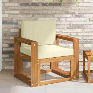 vidaXL Canapea de exterior Lemn de acacia solid și poliester natural imagine