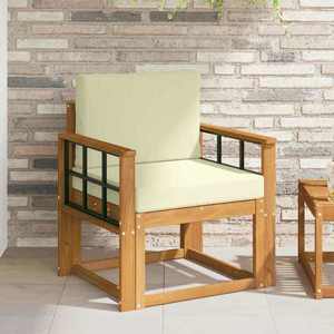 vidaXL Canapea de exterior Lemn de acacia solid și poliester natural imagine