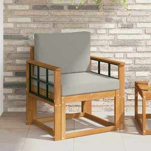 vidaXL Canapea de exterior Lemn de acacia solid și poliester imagine