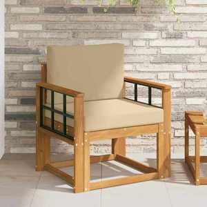 vidaXL Canapea de exterior Lemn de acacia solid și poliester natural imagine