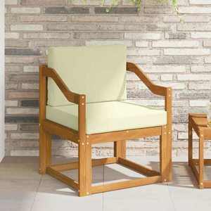 vidaXL Canapea de exterior Lemn de acacia solid și poliester natural imagine