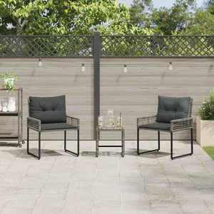 vidaXL Set de Mobilier pentru Exterior cu pernă 3 pcs Gri imagine