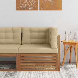 vidaXL Canapea de colț pentru exterior Lemn Solid de Acacia natural imagine