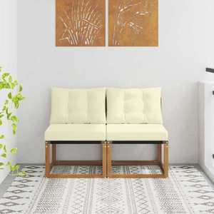 vidaXL 2 Bucată Canapea centrală pentru exterior imagine