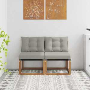 vidaXL 2 Bucată Canapea centrală pentru exterior imagine