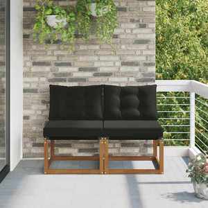 vidaXL 2 Bucată Canapea centrală pentru exterior imagine