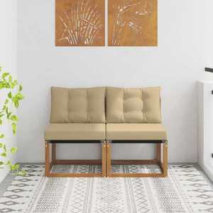 vidaXL 2 Bucată Canapea centrală pentru exterior imagine