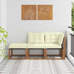 vidaXL Unități de canapea modulară de exterior cu pernă 3 Bucată imagine