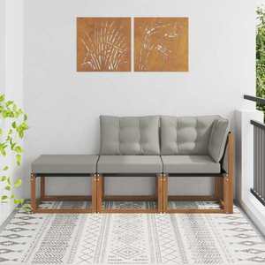 vidaXL Unități de canapea modulară de exterior cu pernă 3 Bucată imagine