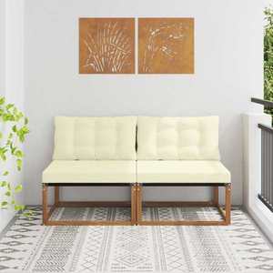 vidaXL 2 Bucată Canapea Medie pentru Exterior Lemn Solid de Acacia imagine