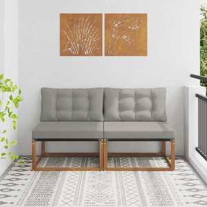 vidaXL 2 Bucată Canapea Medie pentru Exterior Lemn Solid de Acacia imagine