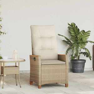 vidaXL Scaun de grădină rabatabil Bej și crem 64 x 57, 5 x 112 cm imagine