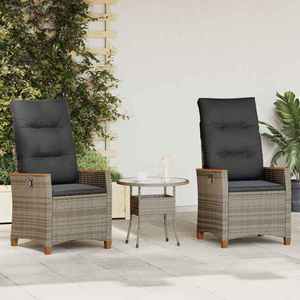 vidaXL Scaun de grădină rabatabil Gri și gri închis 64 x 57, 5 x 112 cm imagine