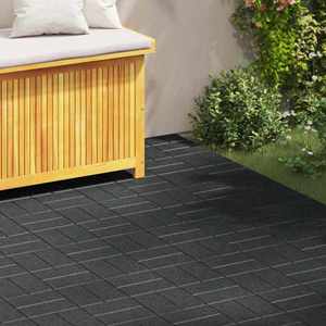 vidaXL Piatra de pași 6 pcs Negru 40, 5 x 40, 5 x 2 cm Cauciuc imagine