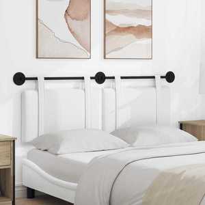 vidaXL Cap de pat suspendat Pe perete Alb 150 x 55 x 5 cm țesătură imagine