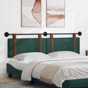 vidaXL Cap de pat suspendat Verde închis 170 x 55 x 5 cm PU antic imagine