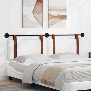 vidaXL Cap de pat suspendat Pe perete Alb 170 x 55 x 5 cm PU antic imagine