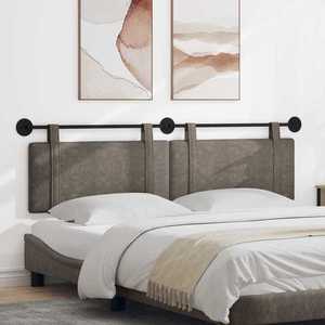 vidaXL Cap de pat suspendat Pe perete Gri 190 x 55 x 5 cm PU antic imagine