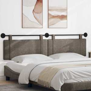 vidaXL Cap de pat suspendat Pe perete Gri 210 x 55 x 5 cm PU antic imagine